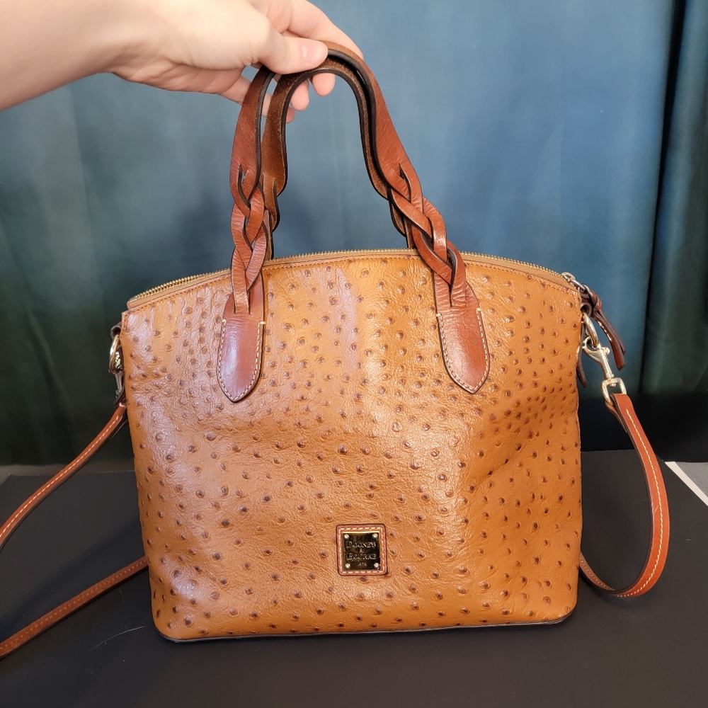 Dooney & Bourke Ostrich Satchel Bag - Picture 1 of 7